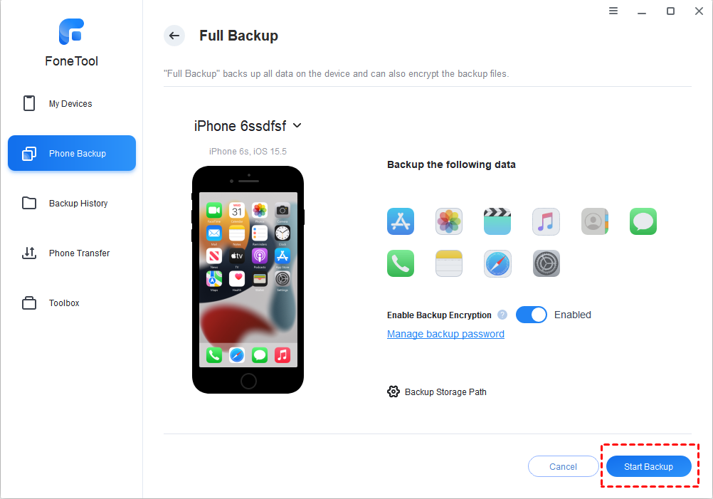 FoneTool iPhone Backup Software
